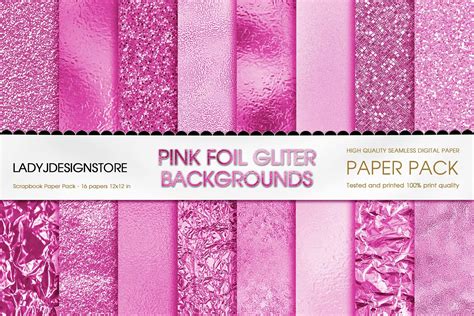 Pink Foil Glitter Seamless Digital Paper Graphic By Ladyjdesignstore