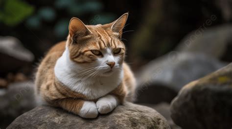 Relaxed Cat Sitting