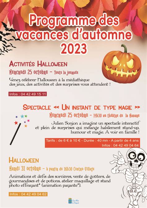 Programme De Vos Vacances D Automne 2023 Mairie De Saint Mitre Les