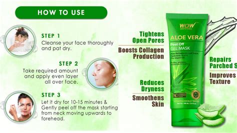 Wow Aloe Vera Peel Off Gel Mask For Skin Brightens And Moisturizes For