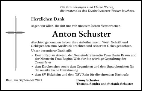 Traueranzeigen Von Anton Schuster Augsburger Allgemeine Zeitung