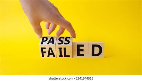 Passed Failed Symbol Businessman Hand Turnes Stock Photo 2241544513