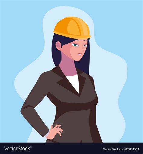 Avatar woman cartoon engineer design Royalty Free Vector