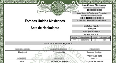 Copia Certificada Del Acta De Nacimiento