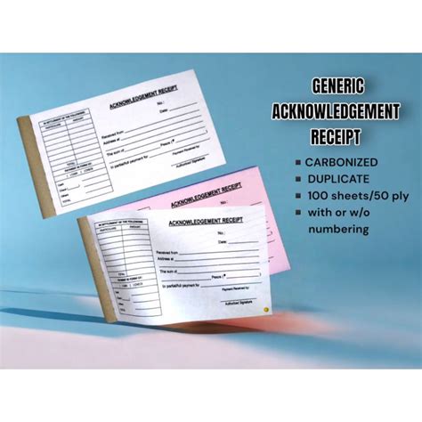 Carbonized Generic X Acknowledgement Provisional Collection Receipt