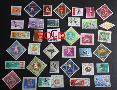 Jeux Olympiques Timbres Poste Vintage Grands Et Extra Larges Etsy