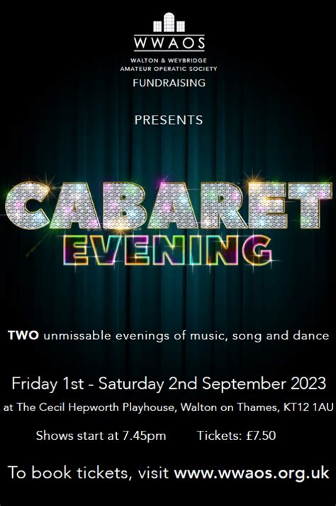 Cabaret Evenings At Cecil Hepworth Playhouse Event Tickets From