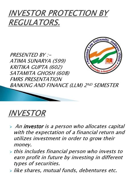 investor protection securities finance capital market