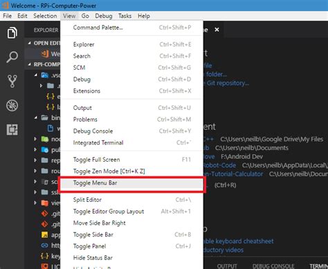 Menubar How Can I Hide The Menu Bar In Visual Studio Code Stack