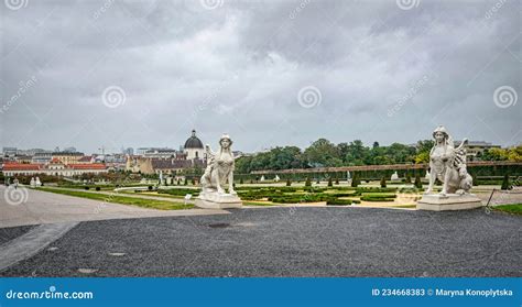 Sphinx Marble Sculpture In The Garden Of Belvedere Palace In Vienna