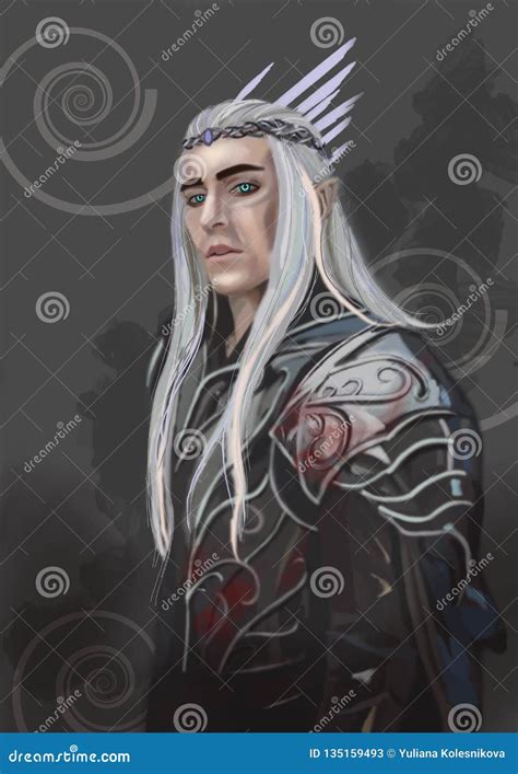 Elf Thranduil From The Lord Of The Rings Fanart Stock Illustration ...