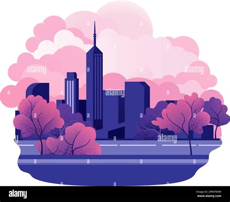 Buildings City Scape Background Cartoon Skyline Stock Vector Image