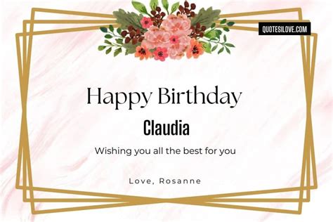 Happy Birthday Claudia Quotes and Wishes