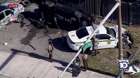 Injuries Reported As Miami Dade Police Involved In Crash In Northwest