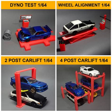 HOTWHEELS HOT WHEELS 立體模型風火輪汽車升降機 4 柱立體模型壓鑄 1 64 比例適用於 minig 蝦皮購物