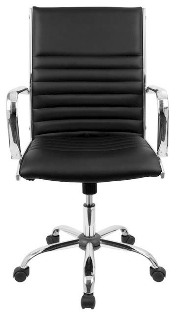 Master Adjustable Office Chair With Swivel In Black Faux Leather 2175