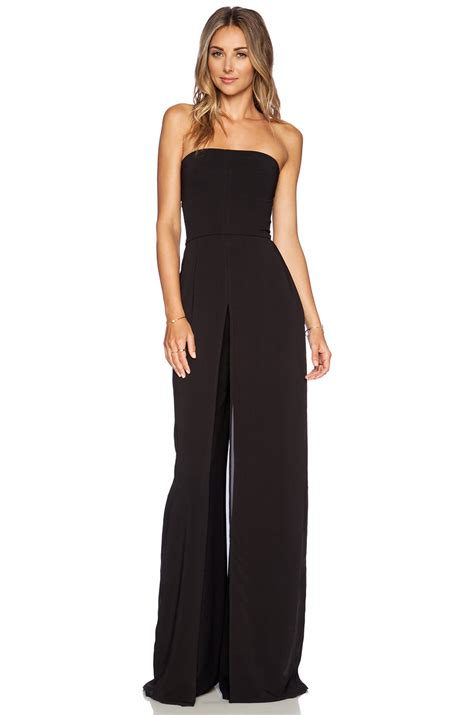 Halston Strapless Jumpsuit In Black Lyst