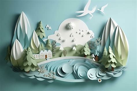 Paper Art Ecology And World Water Day Saving Water And World