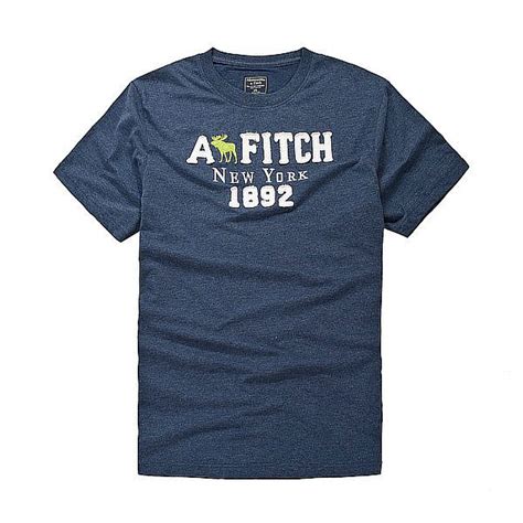 Abercrombie And Fitch Aandf New York 1892 男士短袖t恤 Af麋鹿字母刺繡印花純棉修身圓領上衣