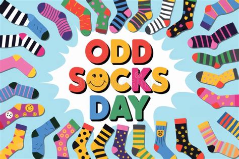 odd socks day celebration quirky  colorful mismatched socks