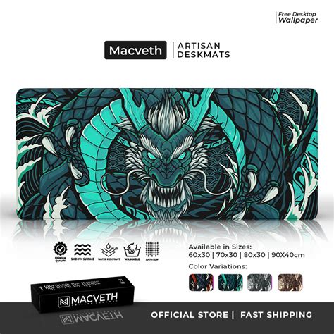 Macveth Artisan Deskmat Shinto God RYUO JIN Large Gaming Mousepad