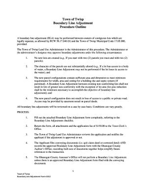 Fillable Online A Boundary Line Adjustment Bla May Be Performed