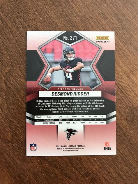 Desmond Ridder 2022 Mosaic NFL Debut Pink Camo Prizm Rookie Cardinals