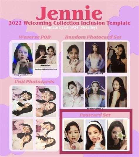 WTS Blackpink Welcoming Collection 2022 Jennie Postcard Set Hobbies