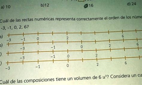 Solved Cual De Las Rectas Numericas Representa Correctamente El