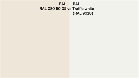 RAL RAL 080 90 05 Vs Traffic White Side By Side Comparison