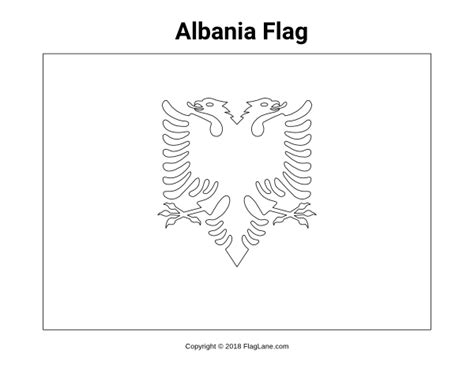 Free Albania Flag Coloring Page