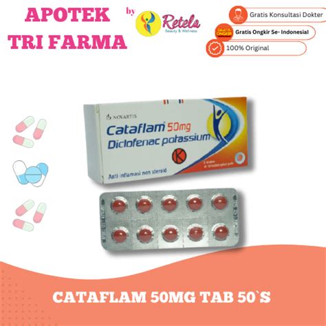 Jual CATAFLAM 50MG 1 BLISTER ISI 10 TABLET Shopee Indonesia