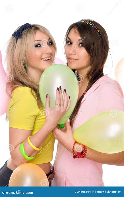 Sexy Girls Holding A Balloon Stock Images Image 24505194