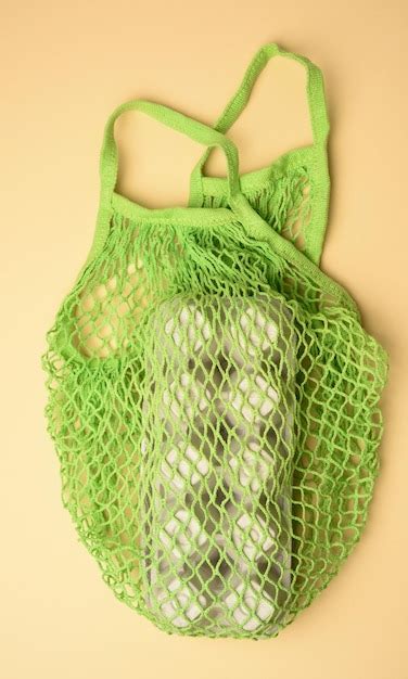 Premium Photo Reusable Green Textile Shopping Bag With Egg Cartons On