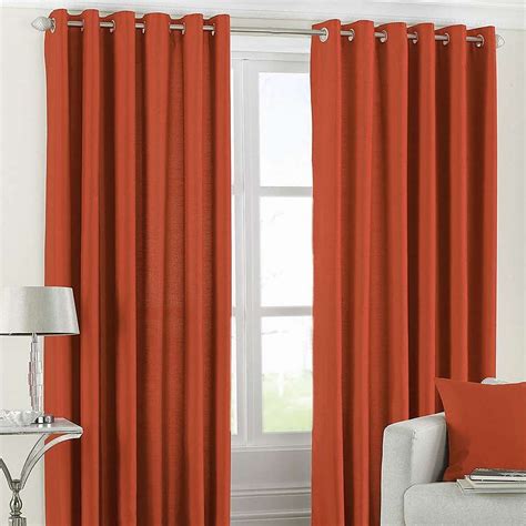 Fiji Burnt Orange Eyelet Curtains Dunelm Orange Curtains Living