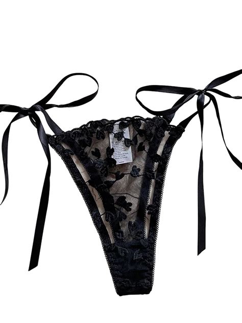 Mua Lilosy Sexy Underwire Cute Push Up Strappy Embroidered Mesh Sheer Lingerie Set See Through