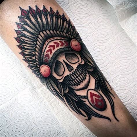 Indian Skull Tattoo Designs For Men Cool Ink Ideas