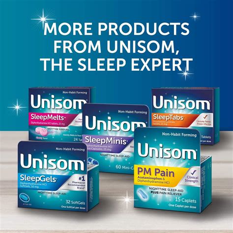 Unisom Nighttime Sleep Aid Gels Diphenhydramine HCI 100 Count Fast