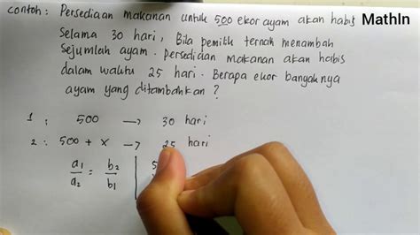 Matematika Kelas 7 Perbandingan Cara Menyelesaikan Soal Perbandingan Berbalik Nilai Youtube