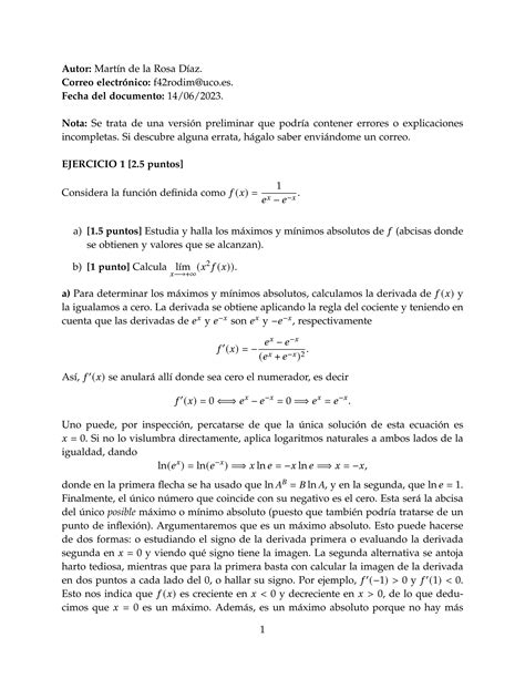 Selectividad Matem Ticas Andaluc A Junio Resuelto Pdf