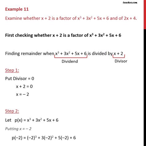 Example 6 Examine Whether X 2 Is A Factor Of X3 3x2