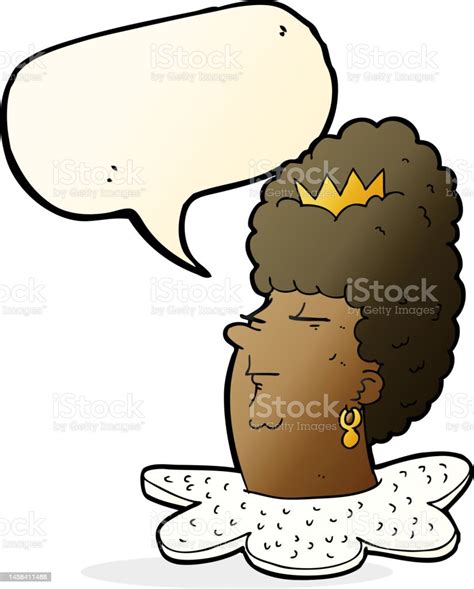 Cartoon Queens Head With Speech Bubble Stock Illustration Download Image Now Art Cheerful