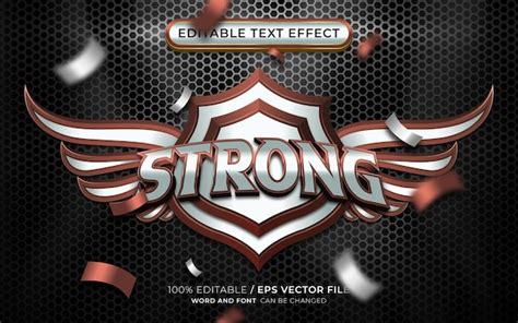 Premium Vector Strong Esport Team 3d Template Editable Text Effect