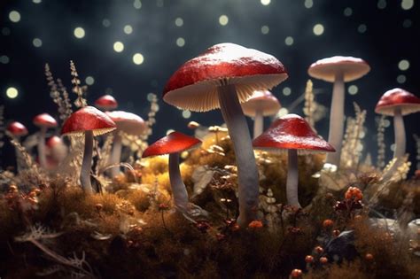 Premium Photo Beautiful Red Toadstools Generative Ai