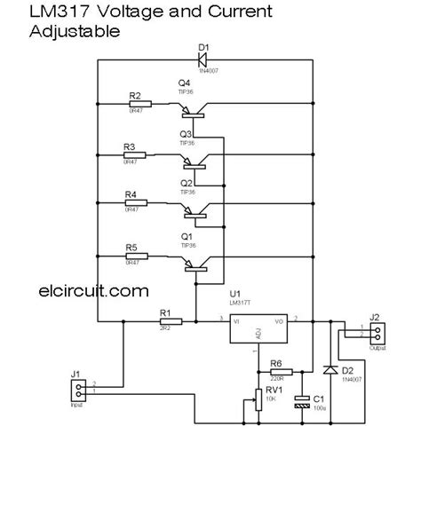 10A LM317 Adjustable Power Supply and Current Booster - Electronic Circuit