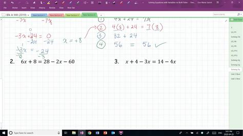 Ma 8 Solving Equations With Variables Both Sides Youtube