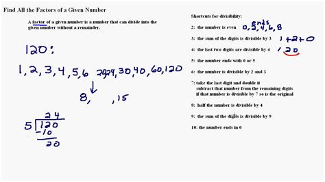 Finding Factors And Divisibility Tests Youtube