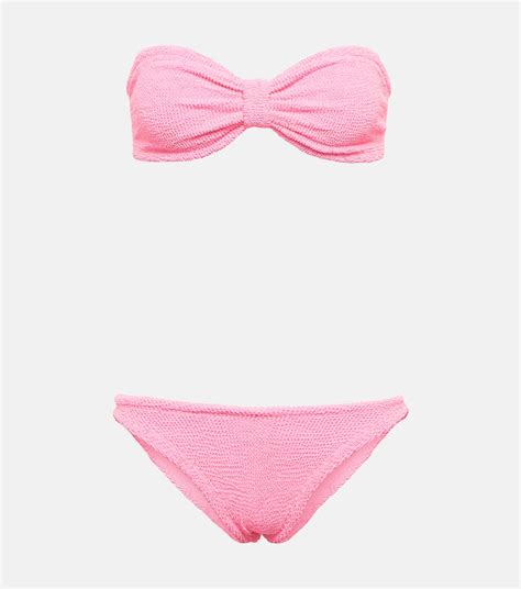 Jean Bandeau Bikini In Pink Hunza G Mytheresa