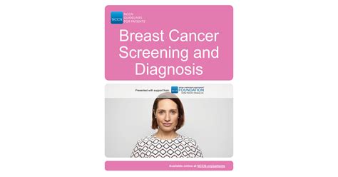 Nccn Publishes New Patient Guidelines For Breast Cancer Screening And