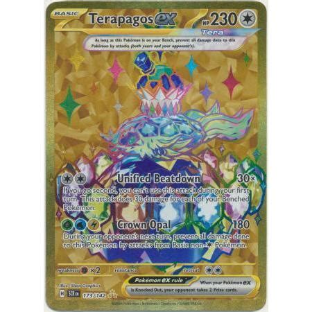 POKEMON TCG Terapagos Ex 173 142 Gold Secret Scarlet Violet